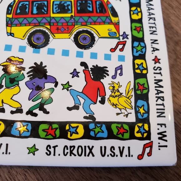 Vintage Bahamas We Be Jammin Trivet Virgin Islands - Picture 2 of 7